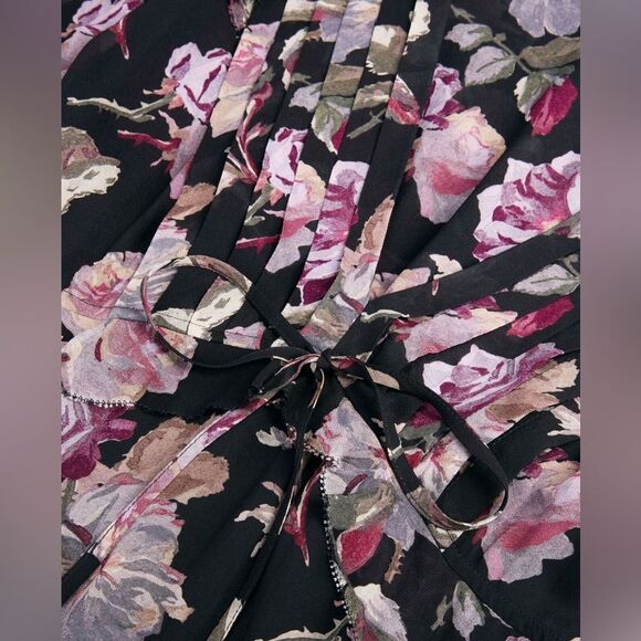 NWT The Kooples BLACK LONG FLORAL PRINT DRESS size 8 women's - Picture 5 of 16